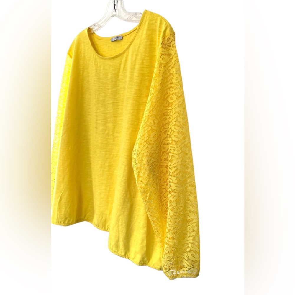 Avon Yellow Lace Sleeve Top